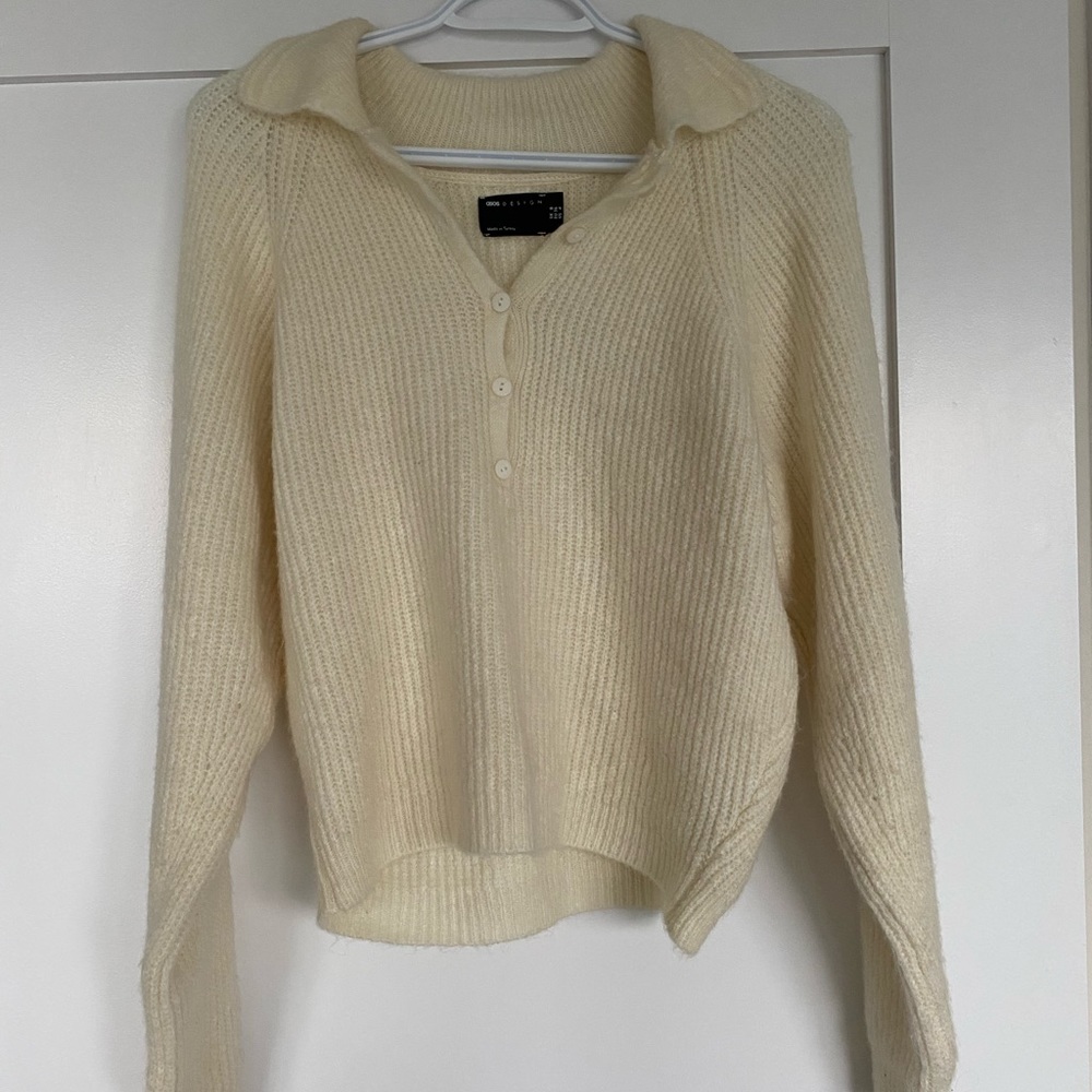ASOS Design Button Down Collared Soft-Knit Sweater 🤍